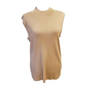 St. John Tan Relaxed Ribbed Muscle Tee